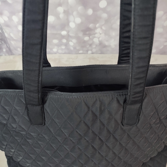 Vera Bradley Rare Black Quilted Tote Bag - Picture 8 of 9